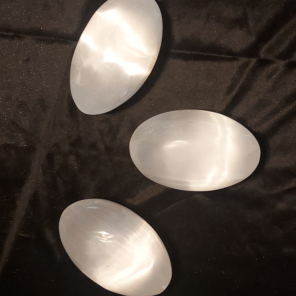 3 Selenite Palm Stone